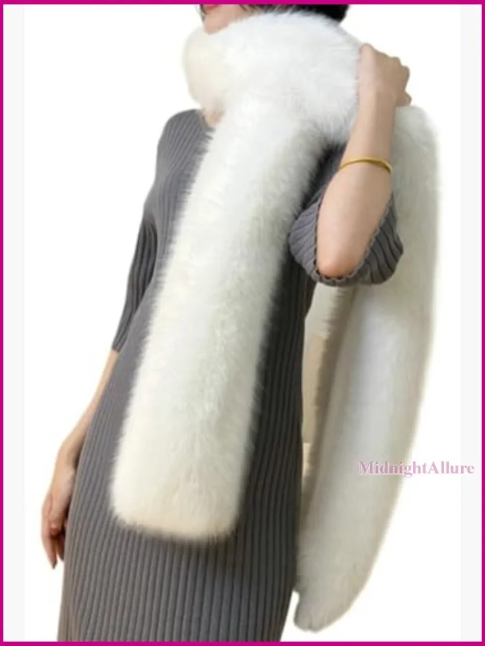 Fluffy Faux Fox Fur Shawl Scarf Winter Wrap Wedding Party Stole